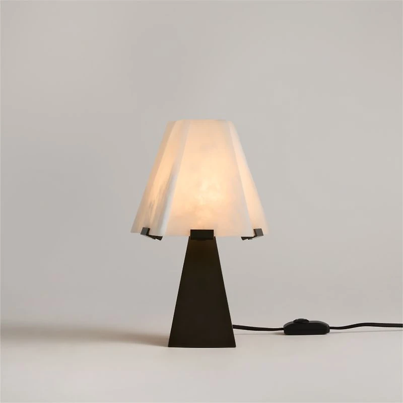Idealist Metal Mini Table Lamp with Alabaster Shade 15"