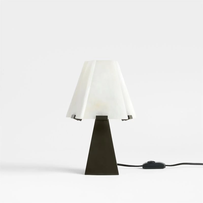 Idealist Metal Mini Table Lamp with Alabaster Shade 15"