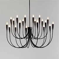Iiona Large Black Candelabra Chandelier Light 35"