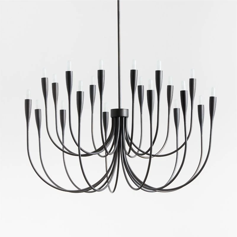 Iiona Large Black Candelabra Chandelier Light 35"