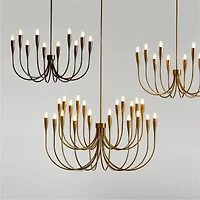 Iiona Large Black Candelabra Chandelier Light 35"