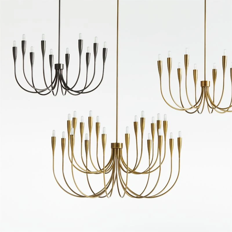 Iiona Large Black Candelabra Chandelier Light 35"