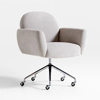 Imogen Grey Upholstered Office Chair with Casters