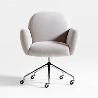Imogen Grey Upholstered Office Chair with Casters