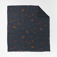 Aire Natural EUROPEAN FLAX ™-Certified Linen Impressionist Floral Midnight Navy Full/Queen Duvet Cover