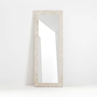 Indego Whitewashed Carved Wood Floor Mirror