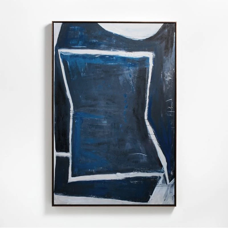 "Indigo Open Angles" Framed Wall Art Print 61.5"x41.5" by Dawn Sweitzer