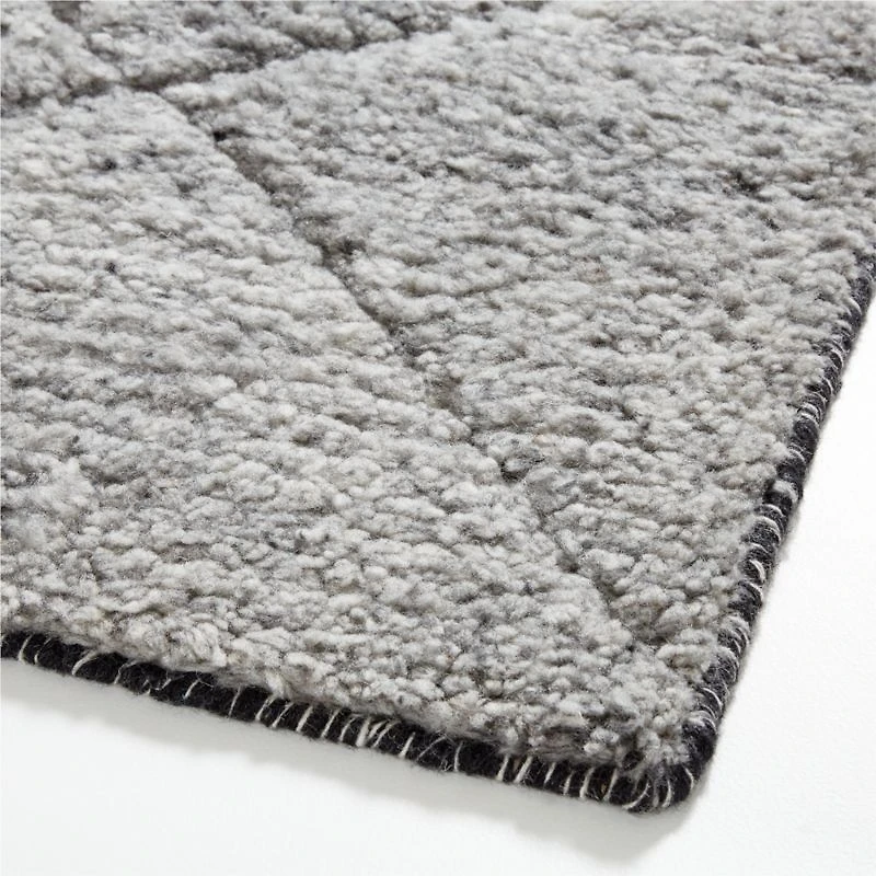 Innsbruck Wool Handwoven Charcoal Grey Area Rug 6'x9'