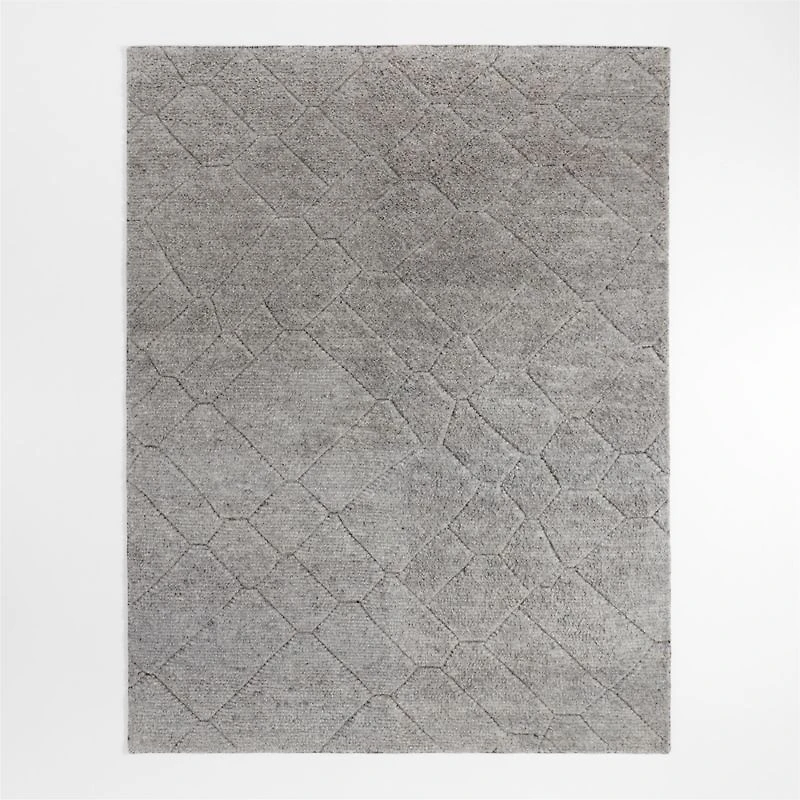 Innsbruck Wool Handwoven Charcoal Grey Area Rug 6'x9'