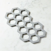 Interlocking Silicone Grey Trivets, Set of 2