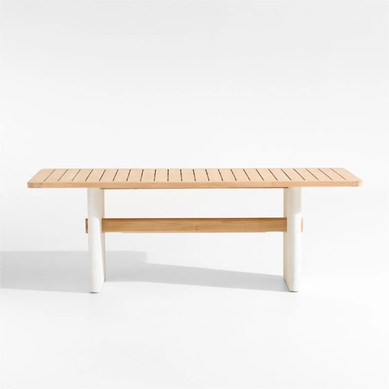 Ipanema 86" Teak Wood and Resin Outdoor Dining Table