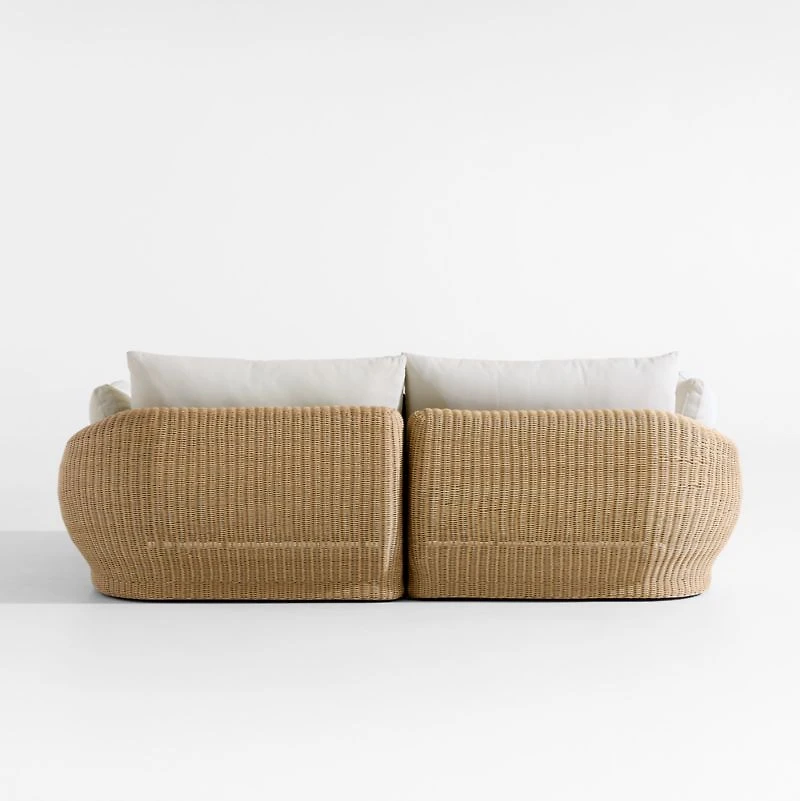 Ipanema 94" Wicker Double-Chaise Outdoor Daybed with Cushions