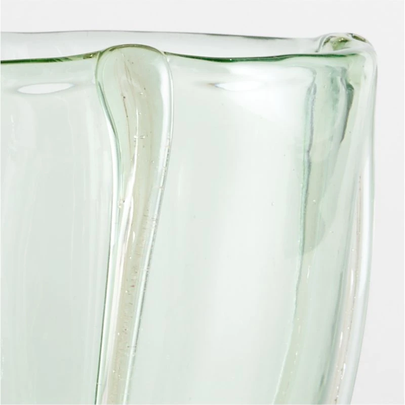Isla Smoke Green Recycled Glass Hurricane Candle Holder