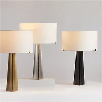 Isla Pewter Triangle Table Lamp, Set of 2