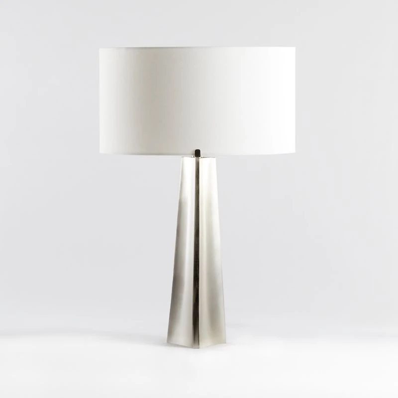 Isla Pewter Triangle Table Lamp, Set of 2
