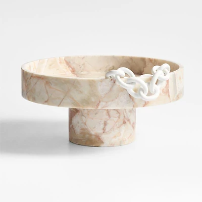Isola Red Marble Pedestal Tray