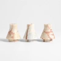 Isola Small Red Marble Candle Holder 3.5"
