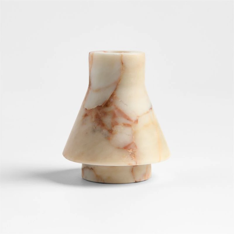 Isola Small Red Marble Candle Holder 3.5"