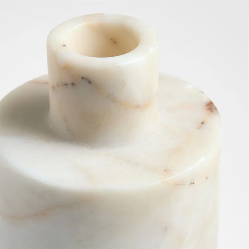 Isola Tall Red Marble Candle Holder 4.75"