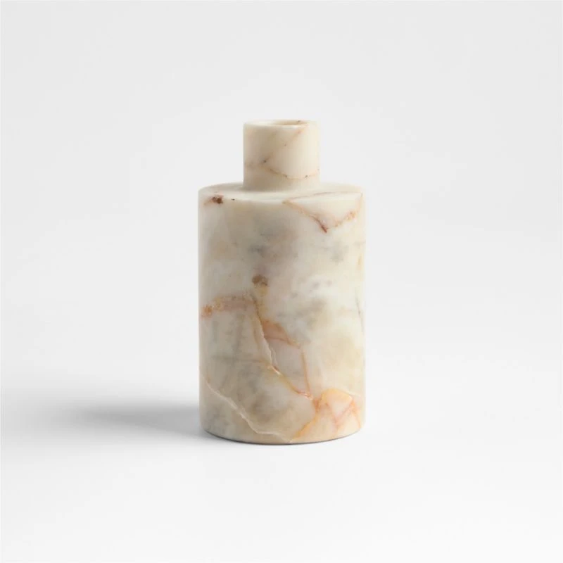 Isola Tall Red Marble Candle Holder 4.75"