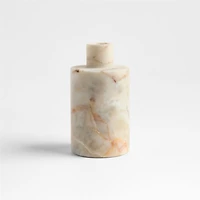 Isola Tall Red Marble Candle Holder 4.75"