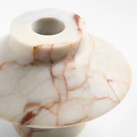 Isola Wide Red Marble Candle Holder 2.75"