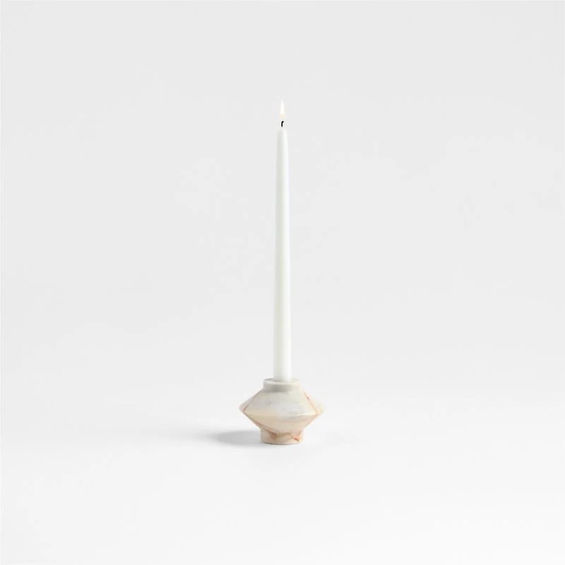 Isola Wide Red Marble Candle Holder 2.75"