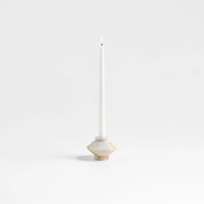 Isola Wide Red Marble Candle Holder 2.75"