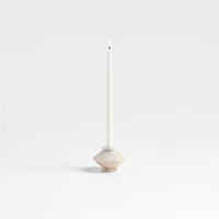 Isola Wide Red Marble Candle Holder 2.75"