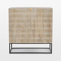 Ivan Light Wash Wood Bar Cabinet with Storage