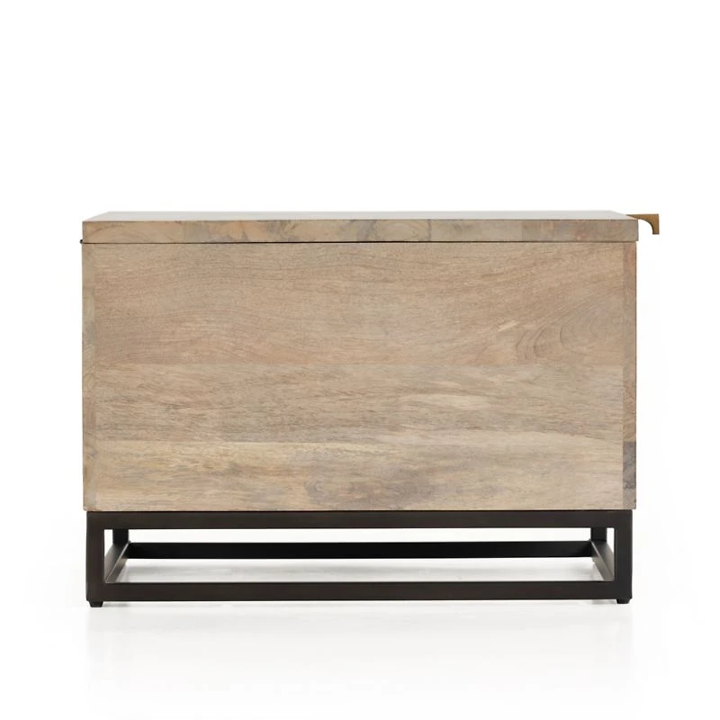 Ivan Light Wash Wood 24" Square Storage Side Table
