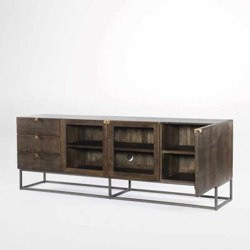 Ivan 79" Storage Media Console with Drawers