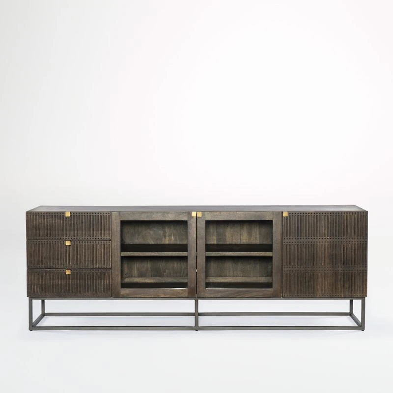 Ivan 79" Storage Media Console with Drawers