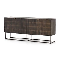 Ivan 69" Wood and Iron Storage Media Console