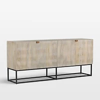 Ivan 69" Light Wash Mango Wood Storage Media Console
