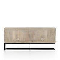 Ivan 69" Light Wash Mango Wood Storage Media Console