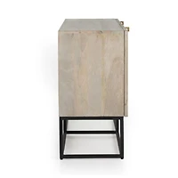Ivan 69" Light Wash Mango Wood Storage Media Console