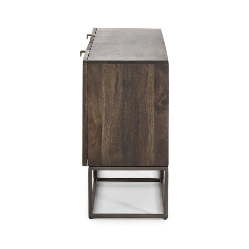 Ivan 69" Wood and Iron Storage Media Console