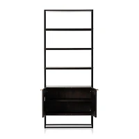 Ivan Dark Brown Wood Storage Bookcase