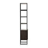 Ivan Dark Brown Wood Storage Bookcase