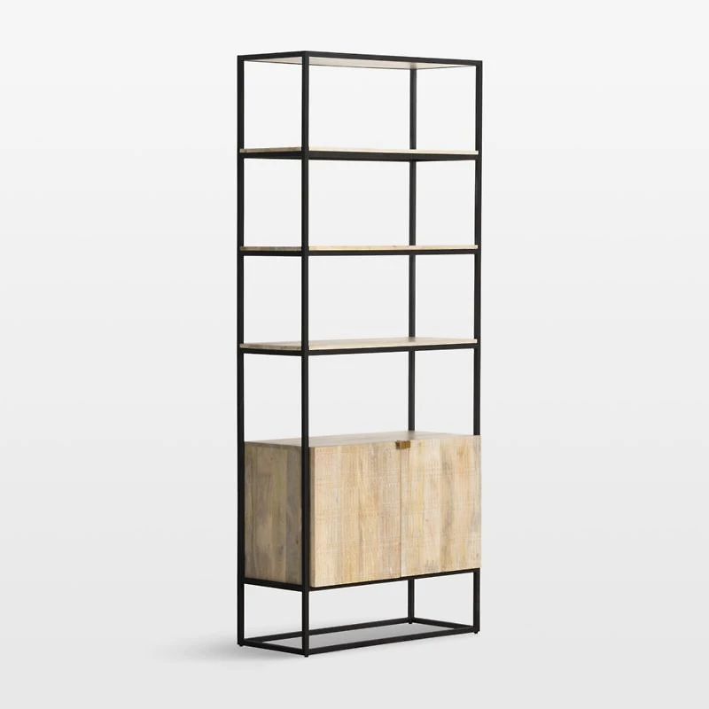 Ivan Light Wash Wood Storage Bookcase