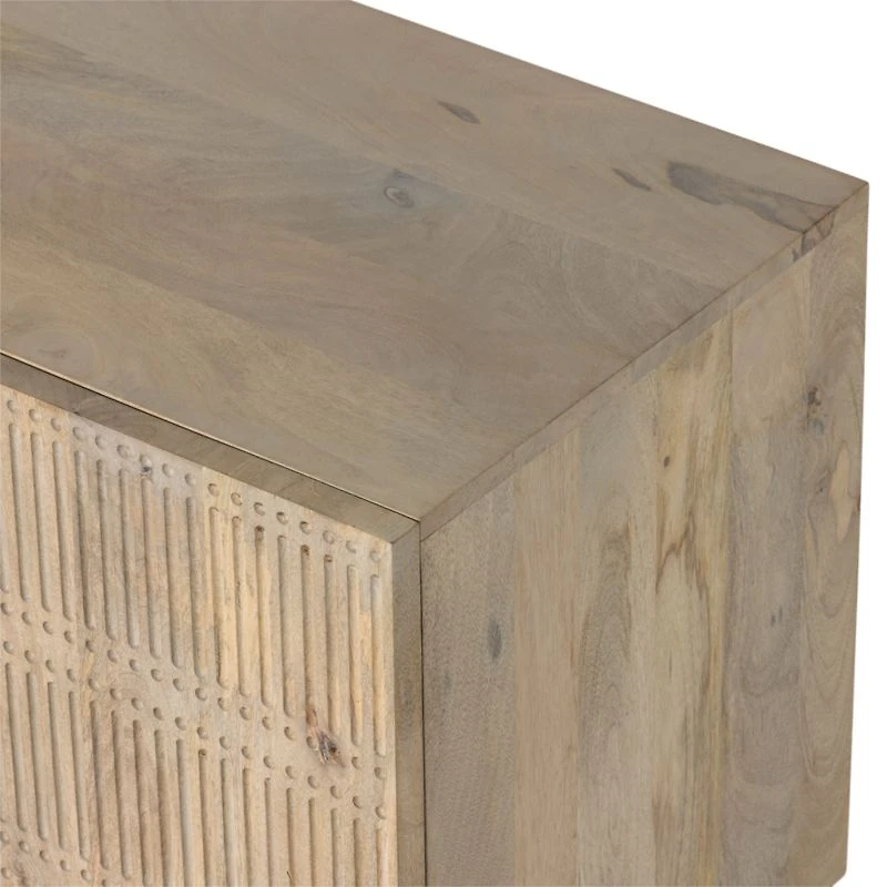 Ivan 79" Light Wash Mango Wood Media Console with Drawers