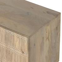 Ivan 79" Light Wash Mango Wood Media Console with Drawers