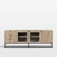 Ivan 79" Light Wash Mango Wood Media Console with Drawers