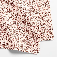 Ivory and Chestnut Floral Block Printed Napkins, Set of 4