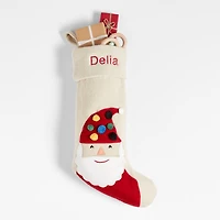 Ivory Felt Santa Kids Christmas Stocking