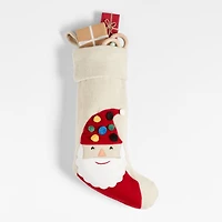 Ivory Felt Santa Kids Christmas Stocking