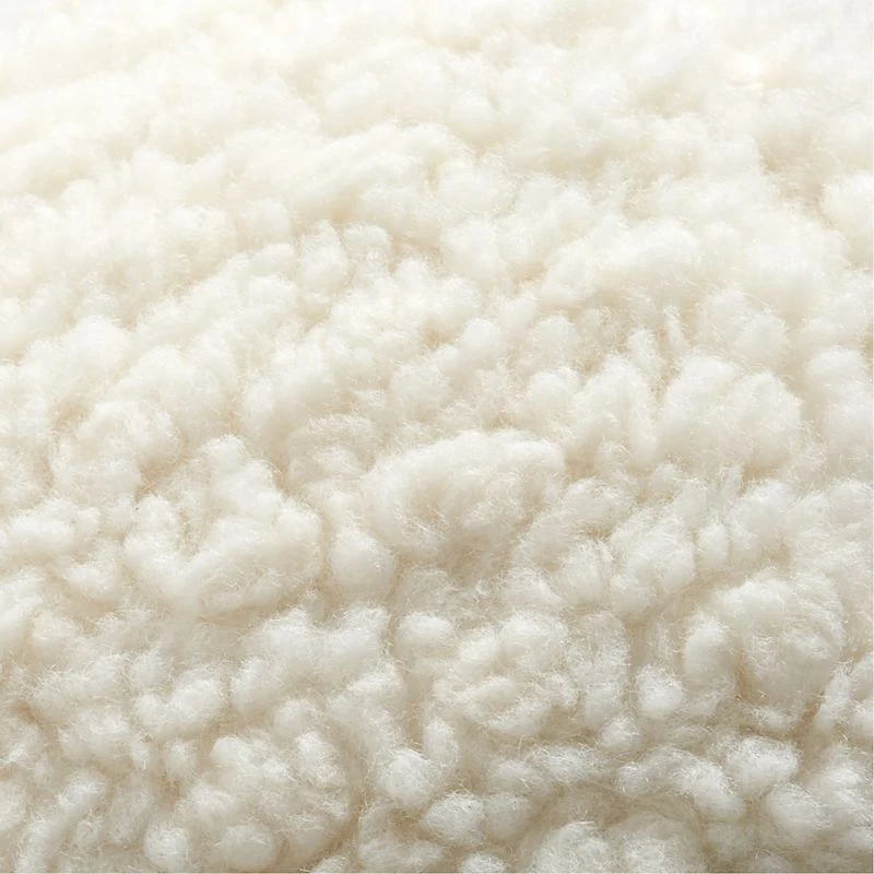 Ivory Snowball Sherpa 12''x12" Holiday Throw Pillow