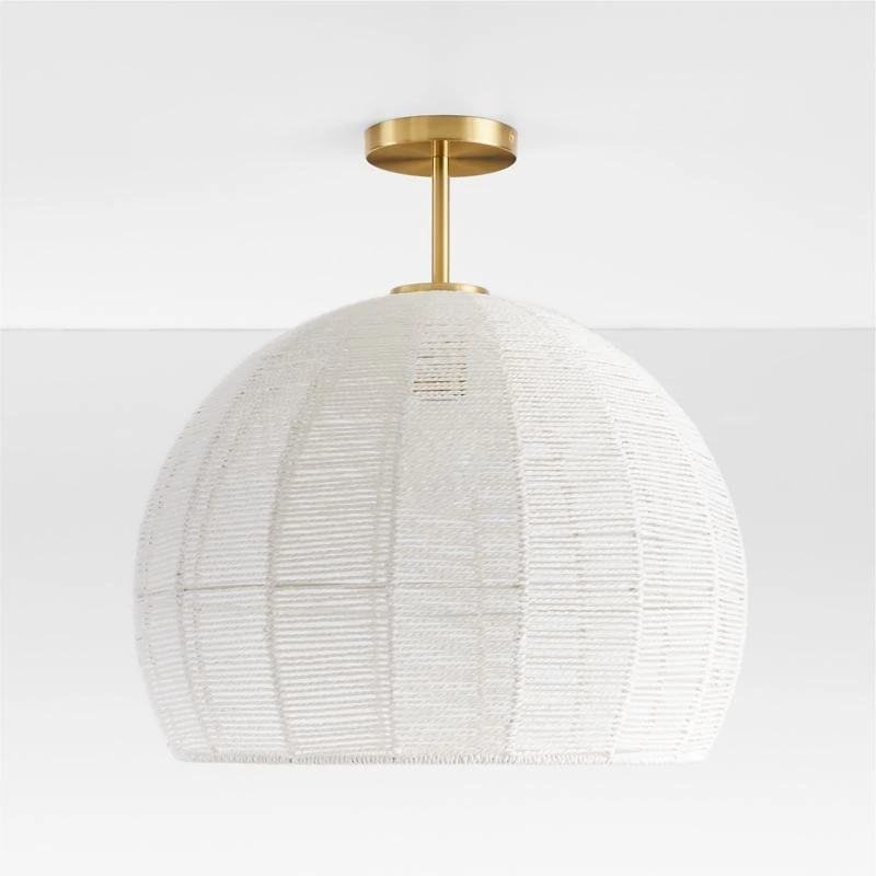 Ivory Woven Rope 19" Kids Flush Mount Ceiling Light