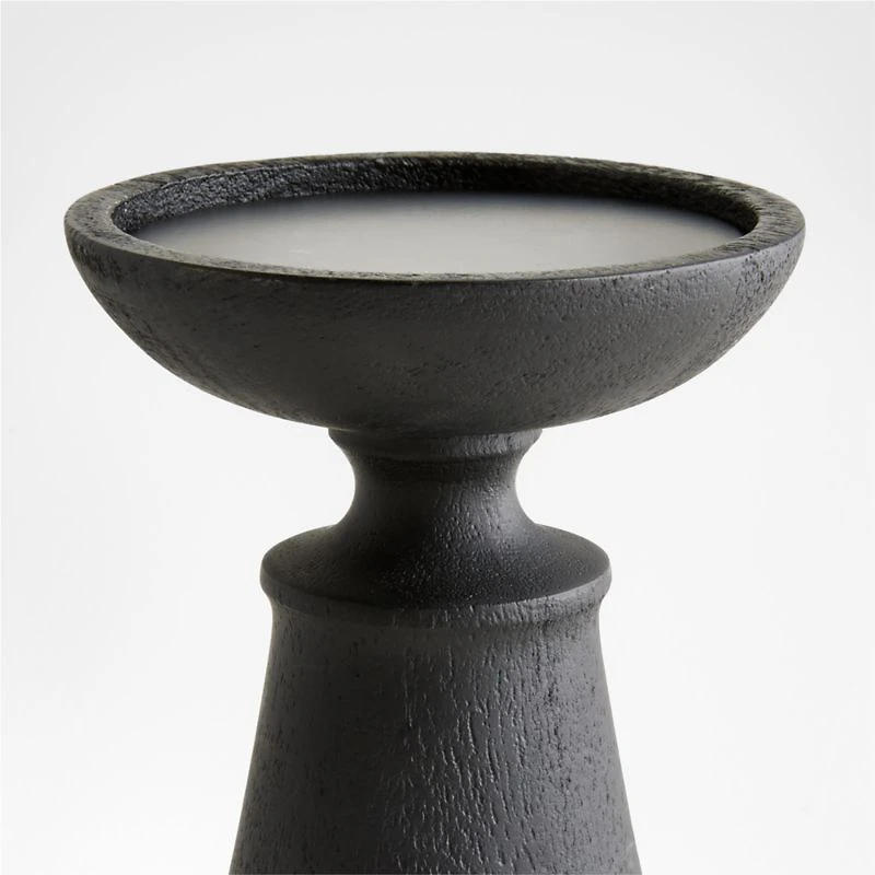 Izumo Ebonized Wood Pillar Holder 4.4"